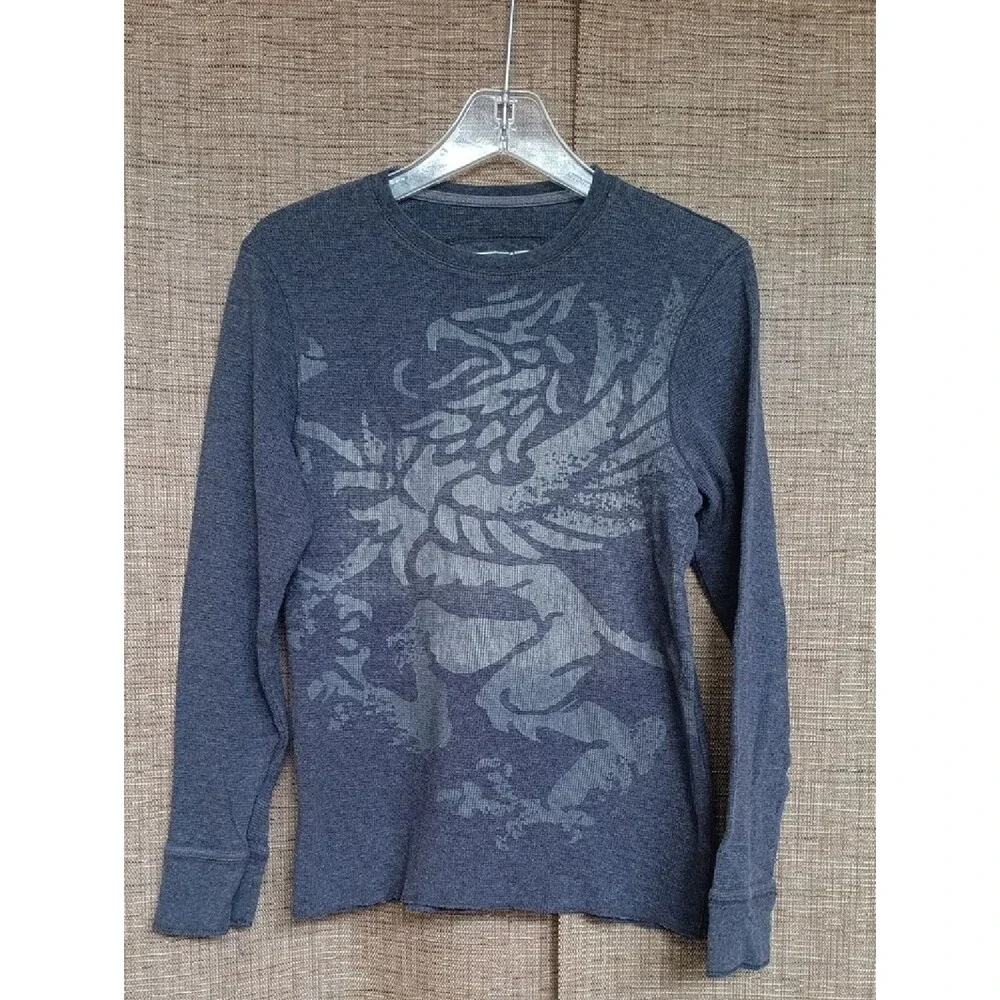 urban pipeline Heather Charcoal Black Graphic Cotton Thermal Tee
